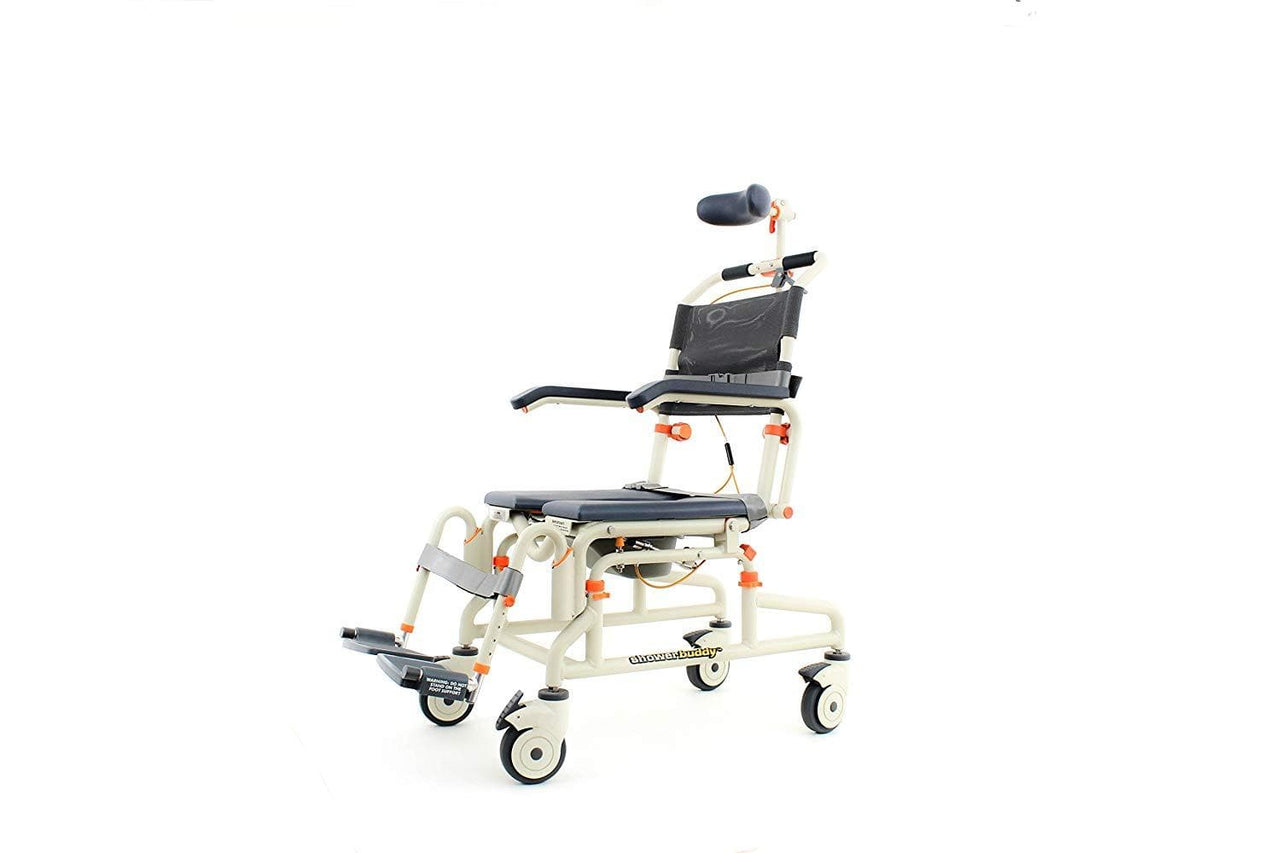 ShowerBuddy Rollin Shower Chair with Tilt & Removable Commode System