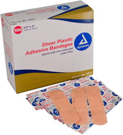 Dynarex Sheer Plastic Adhesive Bandages - Box of 100 - Senior.com Bandages