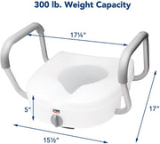 Carex E-Z Lock Raised Toilet Seat with Armrests - 5 Inch Riser - Senior.com Raised Toilet Seats
