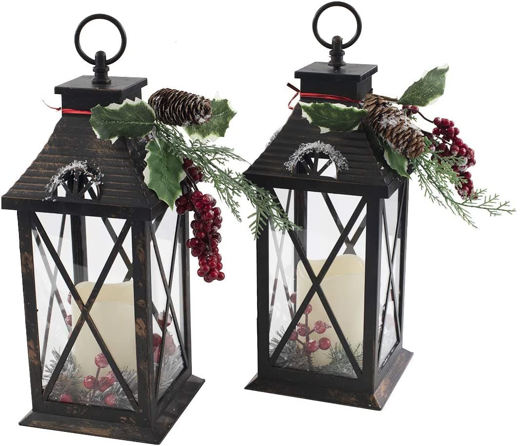 Quality Craft Lantern with Candle Set of 2 Holiday Decorations - Senior.com Holiday Decorations