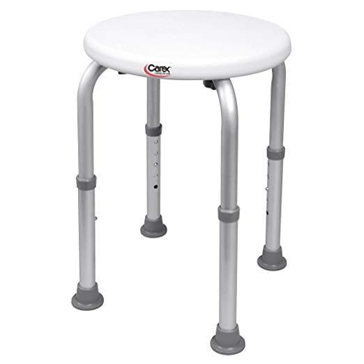 Carex Compact Shower Stool - Adjustable Height Bath Stool and Shower Seat - Senior.com Bath Stool