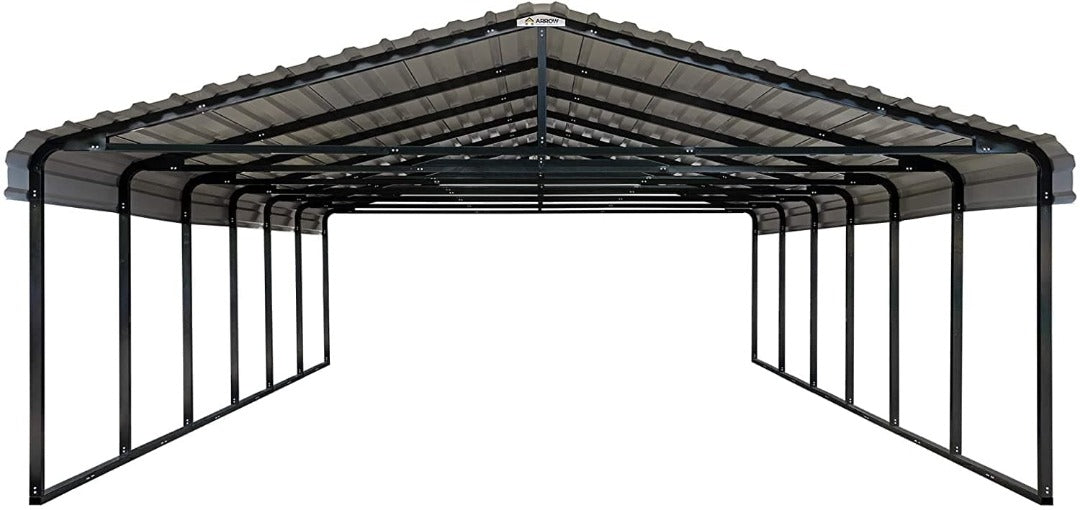 Arrow Storage All Weather Metal Carport with Steel Roof Panels - Versatile Shade - Senior.com Storage Shelters