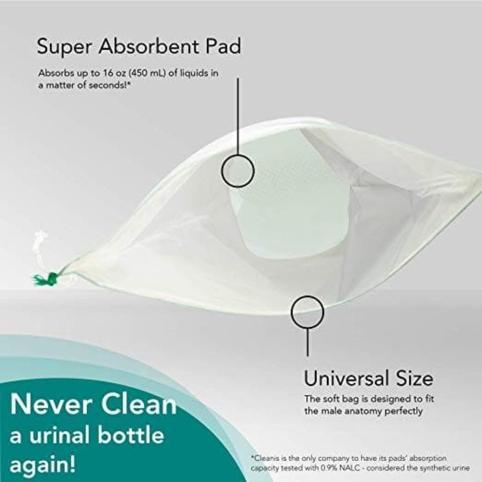 Carebag Medical Grade Male Travel Urinal Bag with Super Absorbent Pad