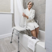 Drive Medical Splash Defense Shower Bathtub Transfer Bench with Curtain Guard - Senior.com Transfer Benches