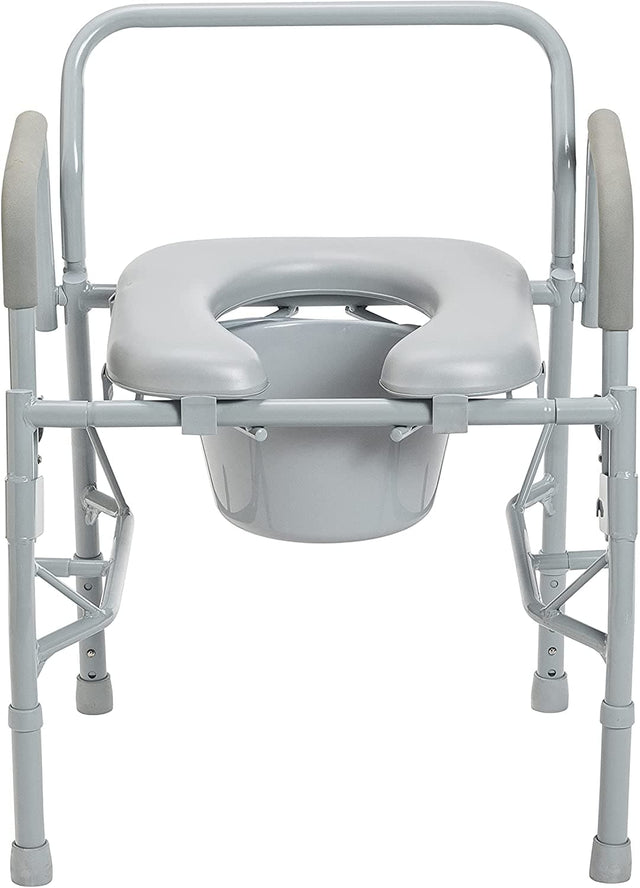 Drive Medical Deluxe Steel Drop Arm Commode With Padded Seat