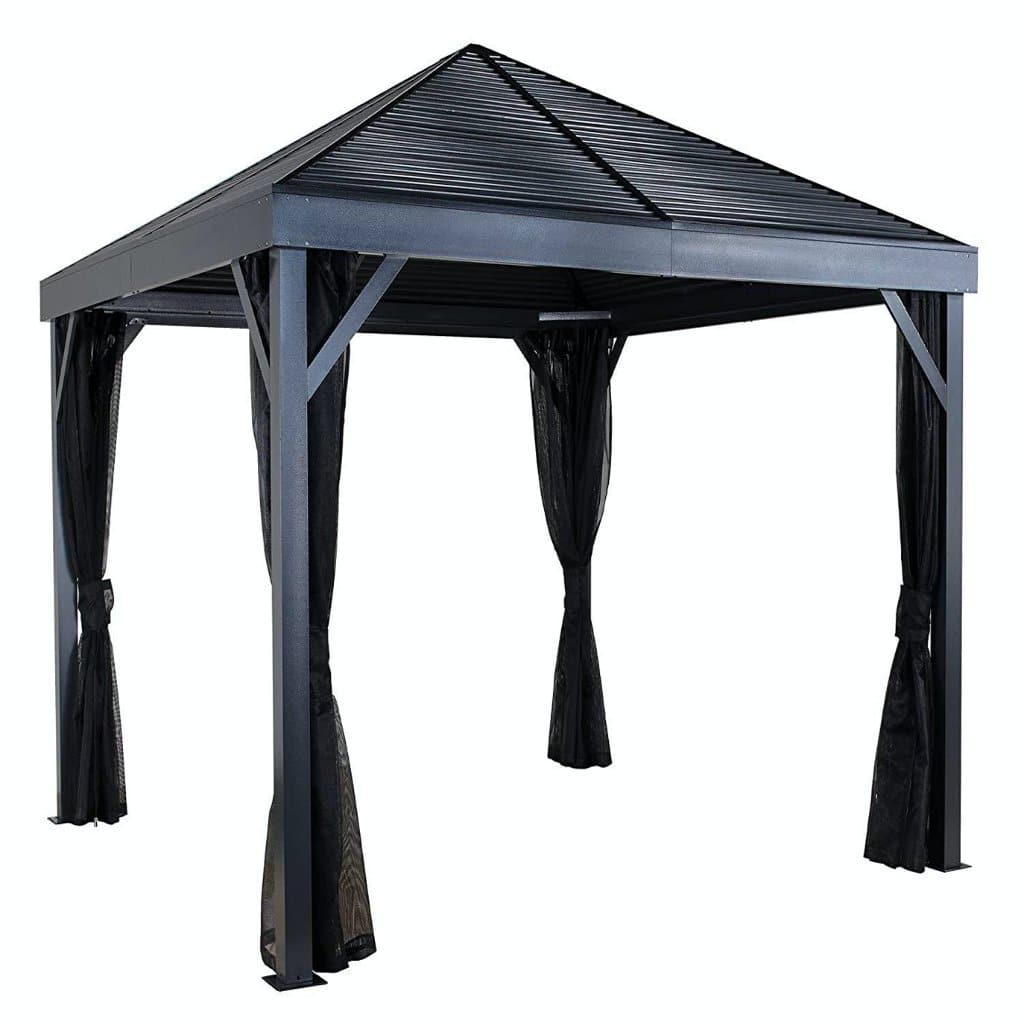 Sojag South Beach Hardtop Gazebo Outdoor Sun Shelter with Mosquito Net