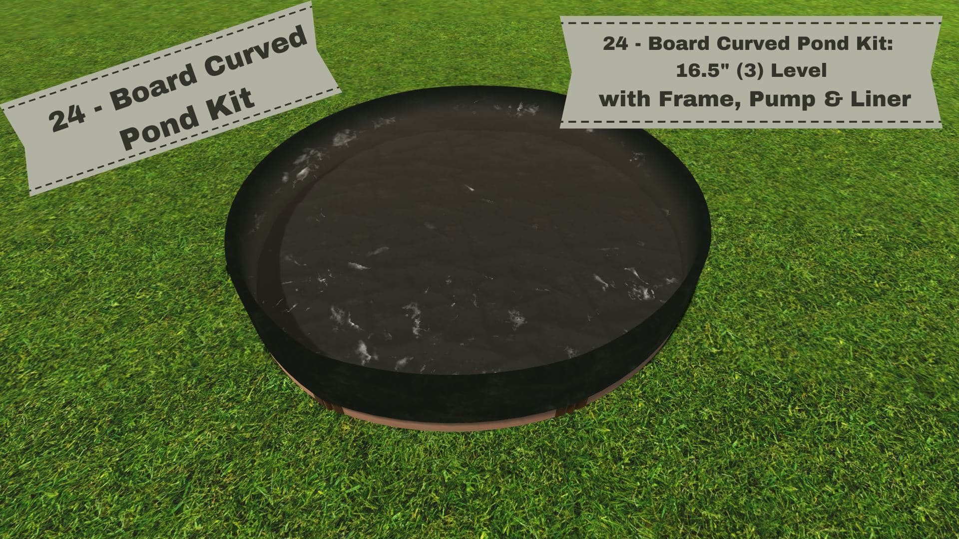Frame-It-All Curved Pond Kits with Frame and Pump - 8 Boards - Senior.com Pond Frames