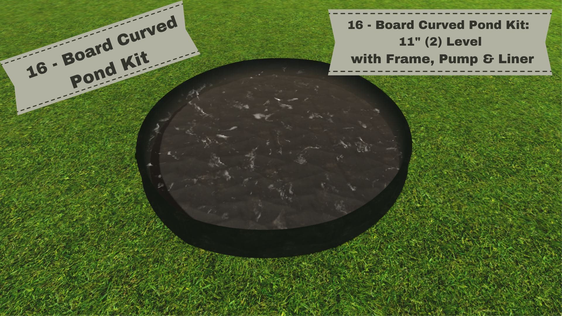 Frame-It-All Curved Pond Kits with Frame and Pump - 8 Boards - Senior.com Pond Frames