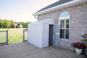 Arrow Yardsaver Compact Galvanized Steel Storage Shed with Angled Roof & Double Doors - Senior.com Sheds