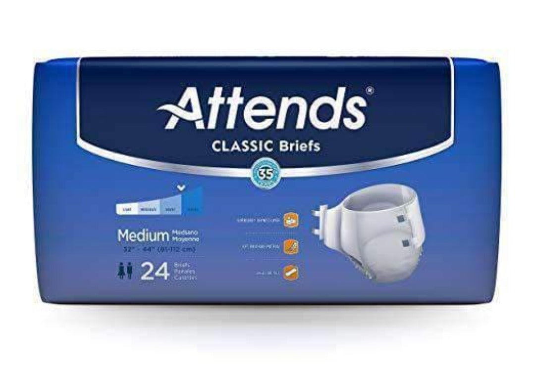 Attends Unisex Classic Briefs with Dry-Lock Technology for Adult Incontinence Care-Case - Senior.com Incontinence