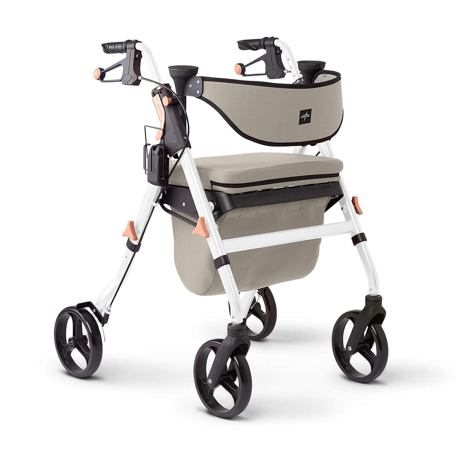 Medline Premium Empower Rollator Walker with Microban Antimicrobial Protection, Seat, Comfort Handles and Thick Backrest - Senior.com Rollators