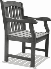 Vifah Renaissance Hand-Scraped Acacia Slatted Back and Seat Outdoor Armchair - Senior.com Patio Chairs