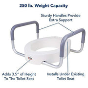 Carex Raised Toilet Seat With Handles - For Elongated Toilets - Adds 3.5 Inches - Senior.com Raised Toilet Seats