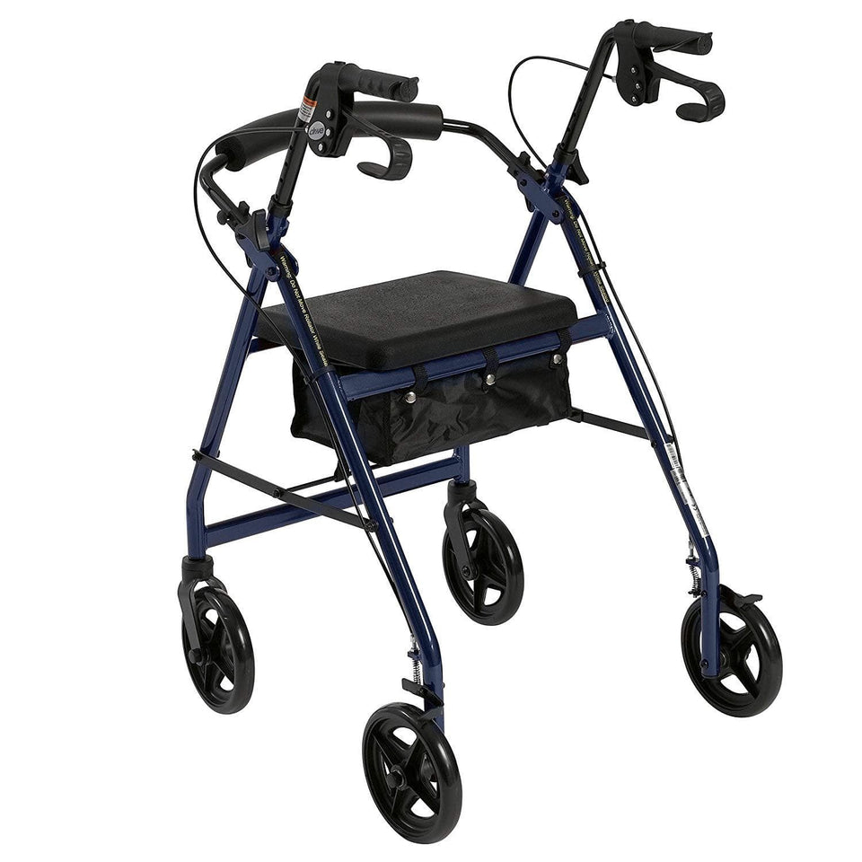 Drive Medical Folding Aluminum Rollator with Removable Back Support