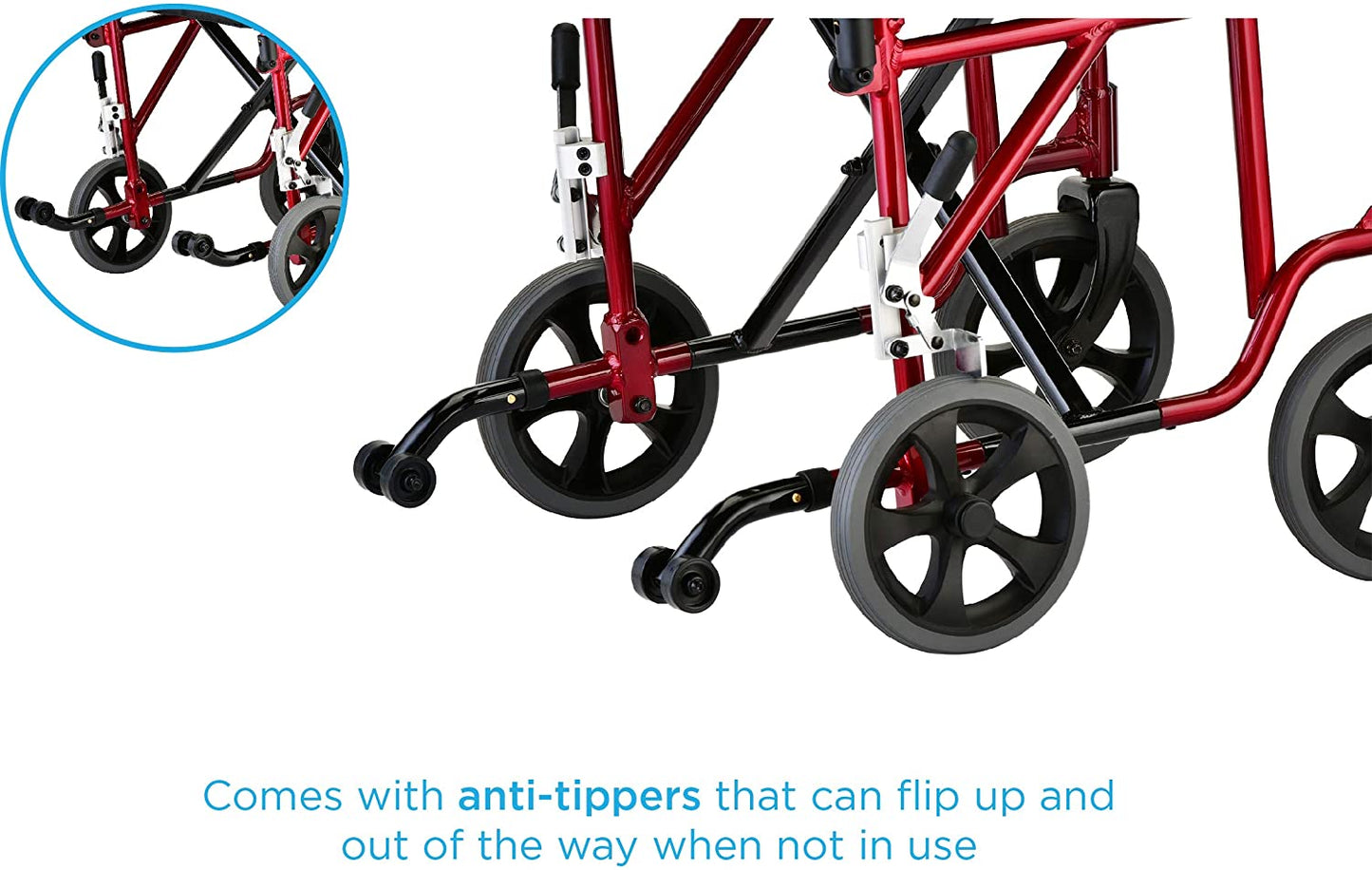 Nova Medical 349 19" Transport Chair with Detachable Arms & Swing Away Foot Rests - Senior.com Transport Chairs