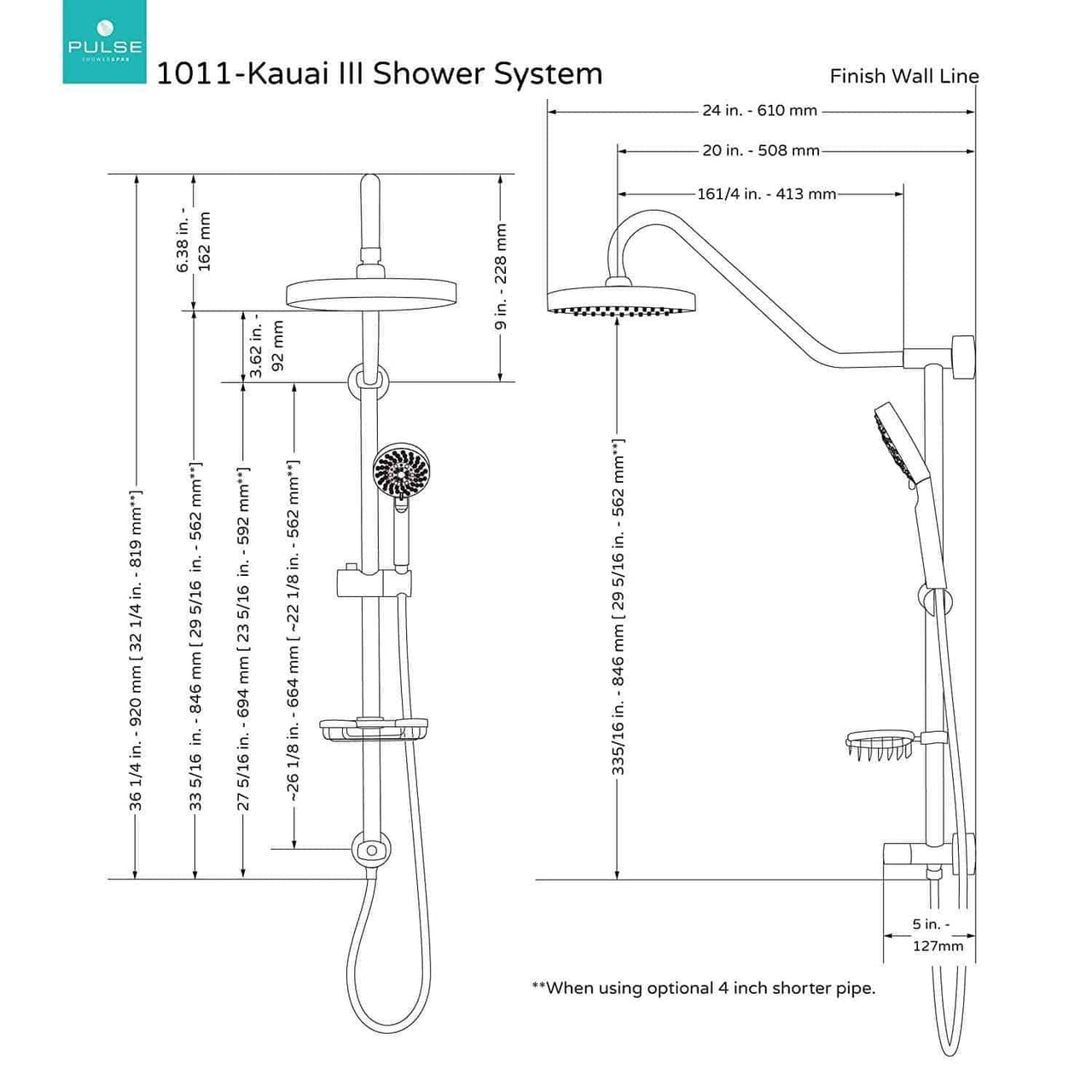 Pulse ShowerSpas Kauai III Shower System with 8" Rain Showerhead