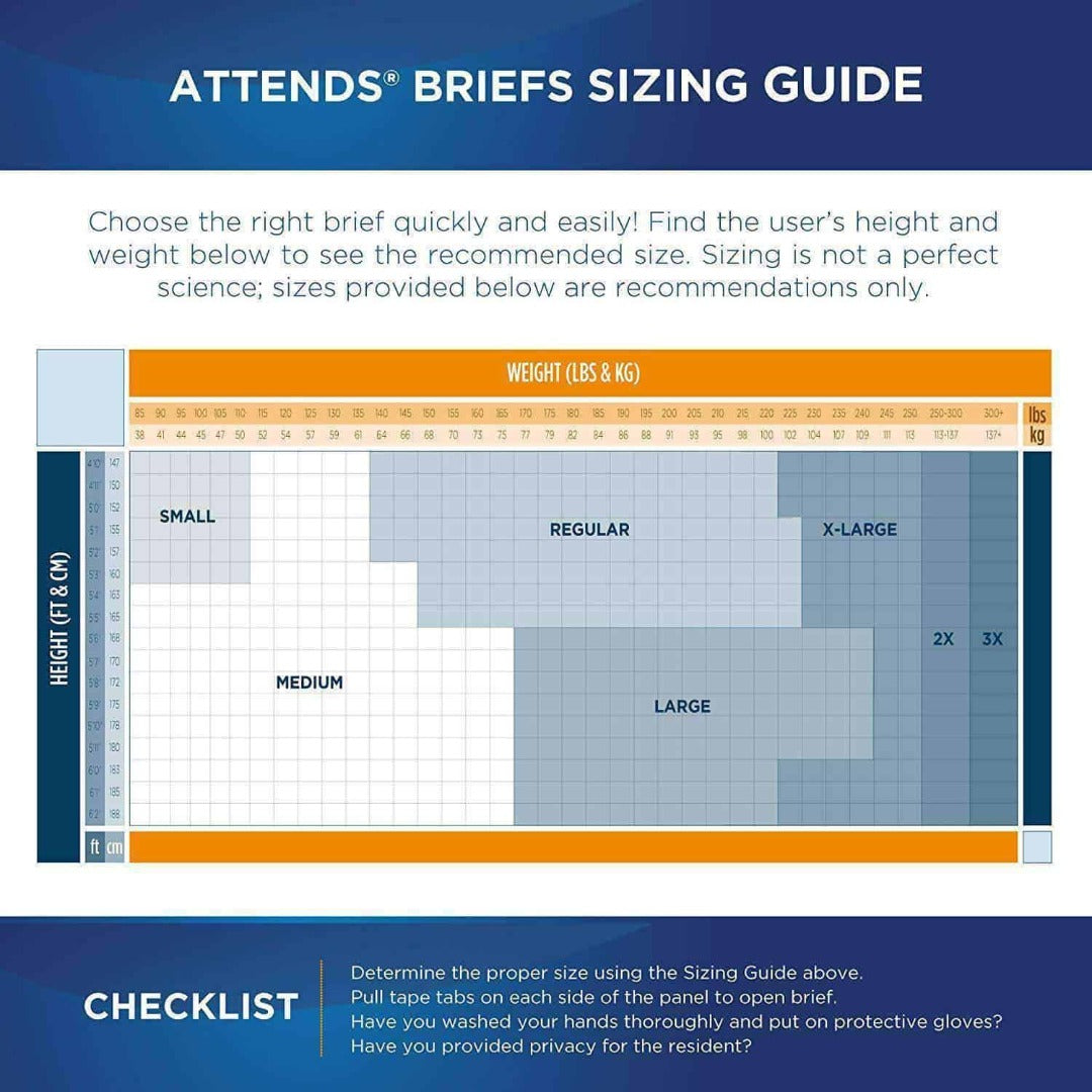 Attends Size Chart