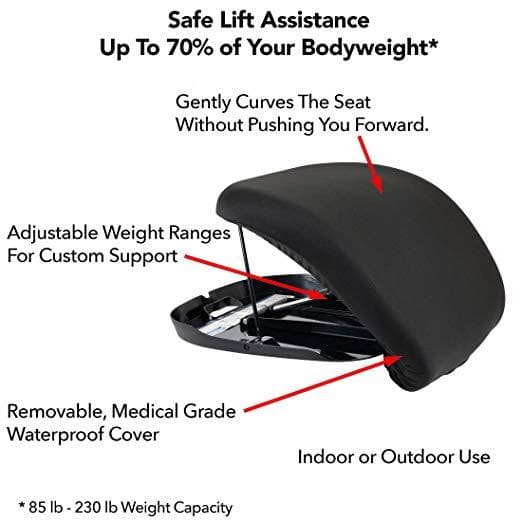 Carex Uplift Premium Seat Assist With Memory Foam - Chair Lift And Sofa Stand Assist - Up To 230lbs - Senior.com Stand Assist Aids