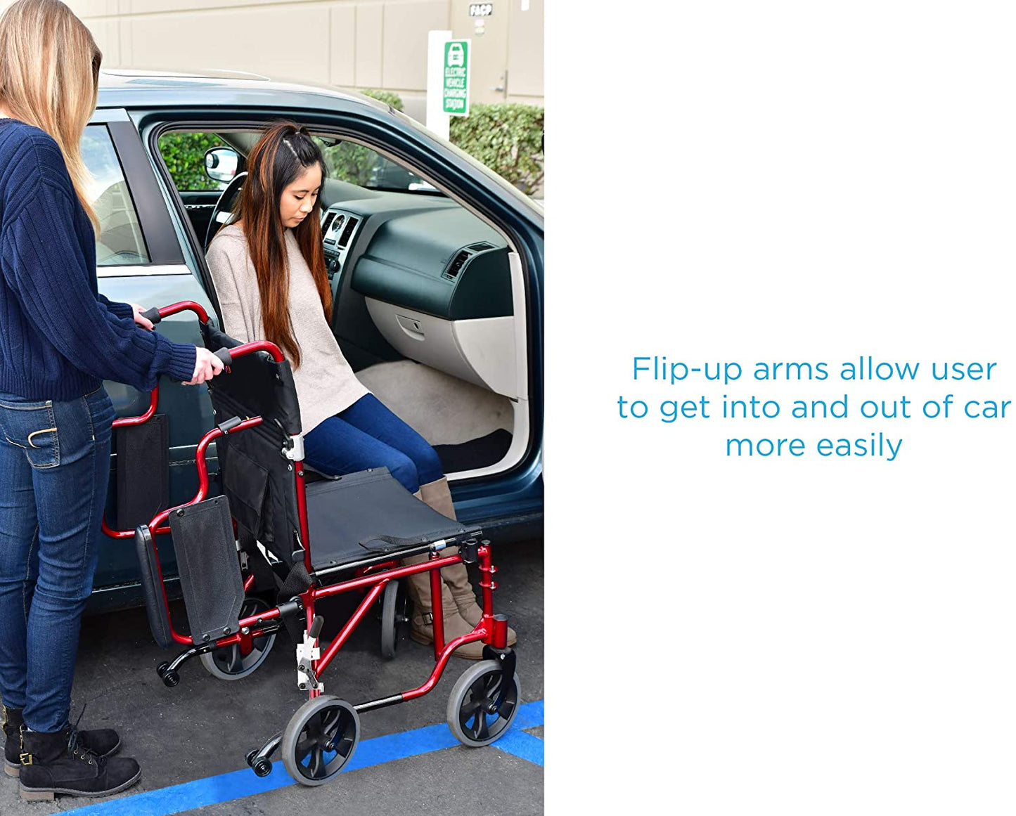 Nova Medical 349 19" Transport Chair with Detachable Arms & Swing Away Foot Rests - Senior.com Transport Chairs