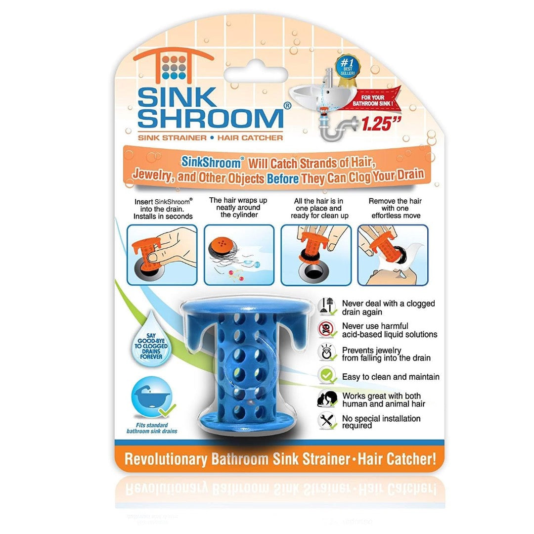 ShowerShroom the Revolutionary 2 Stand-Up Shower Stall Drain Protector  Hair Catcher/Strainer, Blue