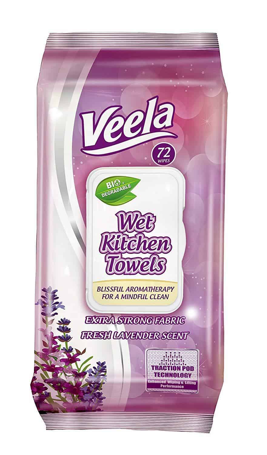 Veela Table Bussers- Biodegradable Table Turner Wet Wipes - 72 Wipes Per Pack - Senior.com Cleansing Wipes