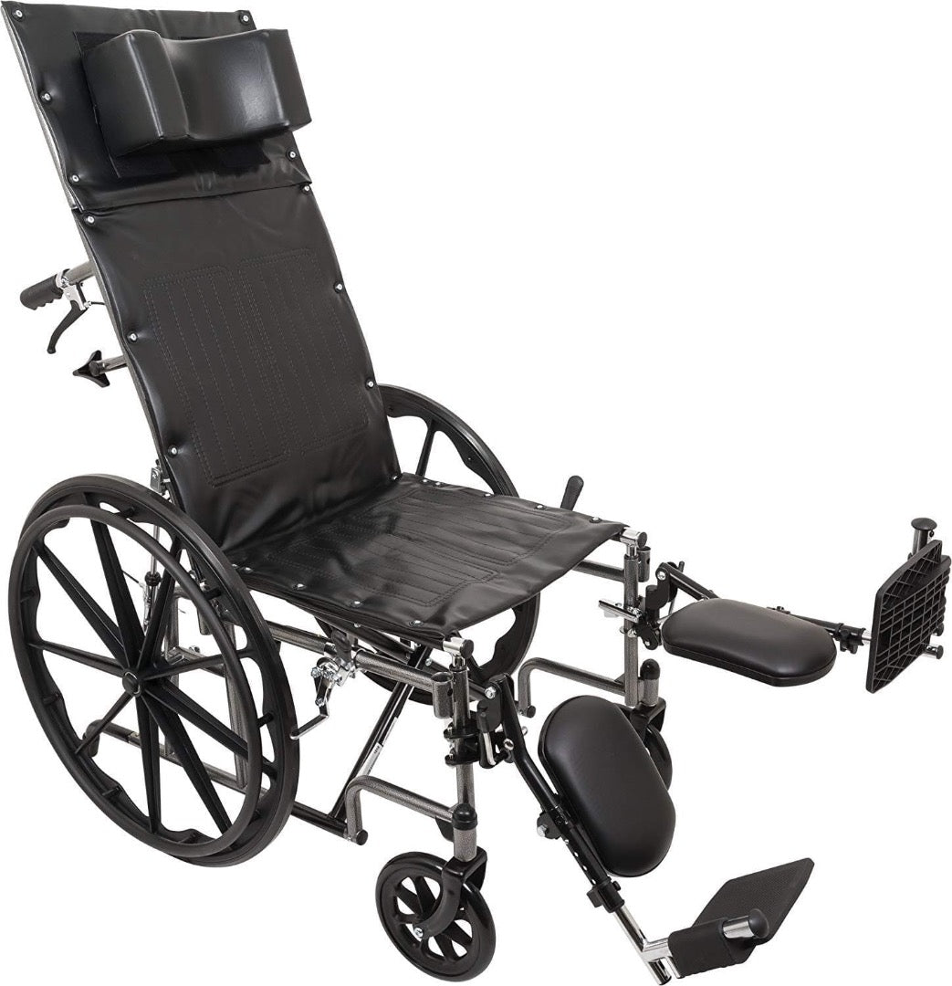 ProBasics Standard Reclining Wheelchair - Padded Detachable Desk Length Arms - Senior.com Wheelchairs