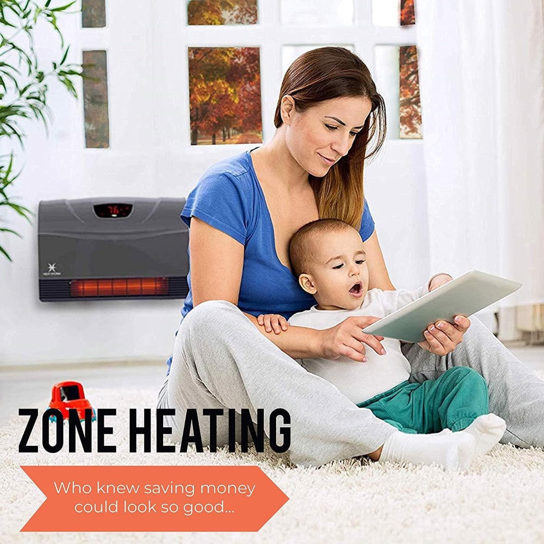 Heat Storm Phoenix Floor to Wall Infrared Space Heater with Attachable Feet & Remote Control - Senior.com Heaters & Fireplaces