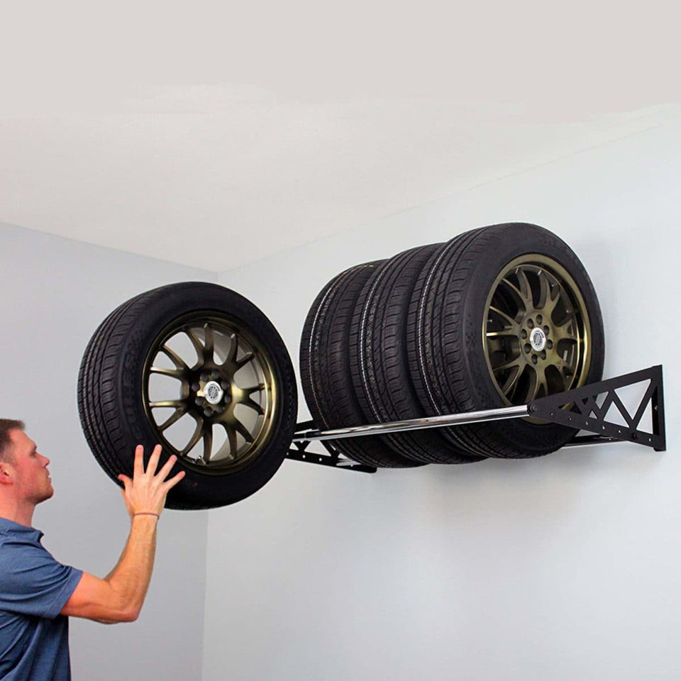 SafeRacks Hanging Wall Tire Rack 400 Lb Capacity Black