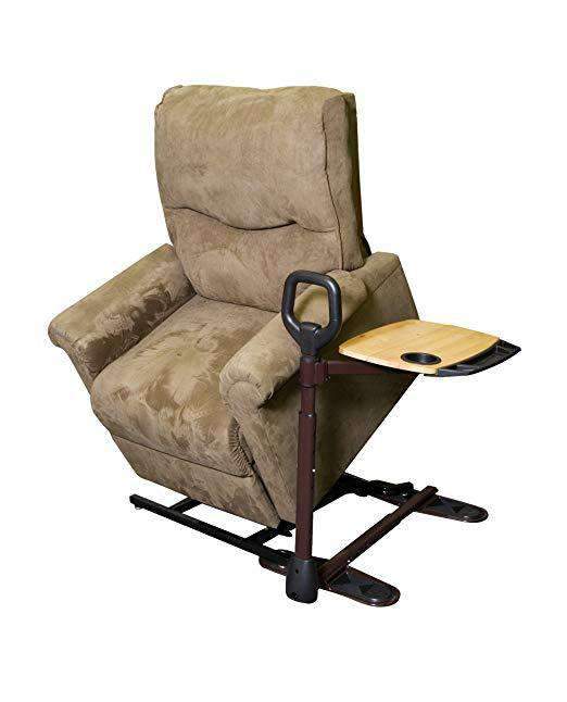 Stander Tray Table - Ergonomic  Bamboo Swivel TV Laptop Tray - Safety Support Mobility Handle - Senior.com Bed Rails