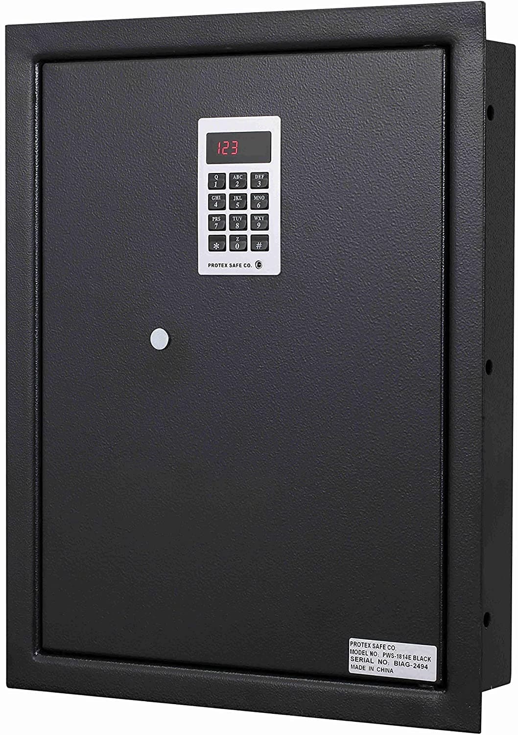Protex Electronic Keypad Wall Safe - 2 Removable Shelves and Velvet lining - Senior.com Wall Safes