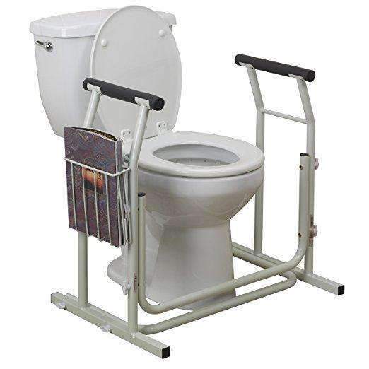 Drive Medical Stand Alone Toilet Safety Rails with Storage - Senior.com Toilet Safety Frames