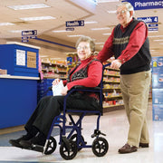 Carex Lightweight Transport Foldable Wheelchair with Footrests - Senior.com Transport Chairs