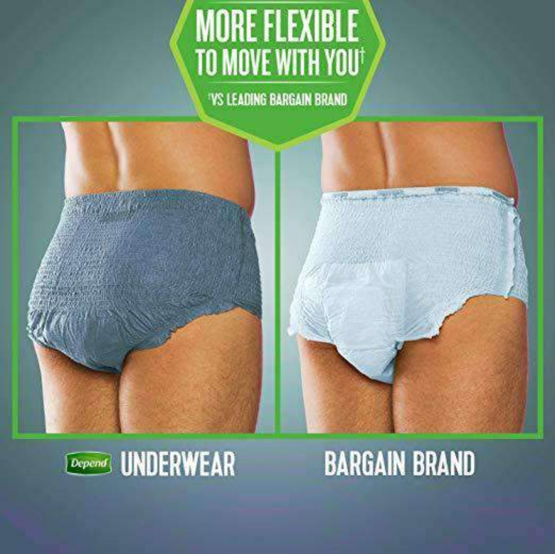 Depend Fit-Flex Breathable Stretch Underwear for Men - Max Absorbency