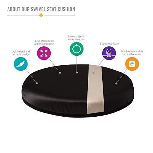 HealthSmart Vivi Relax-a-Bac Premium 360 Degree Swivel Seat Cushions - 15 Inch Diameter - Senior.com Swivel Seats