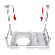 Drive Medical Combination Padded Seat Transfer Bench with Commode Opening - Gray - Senior.com Transfer Equipment