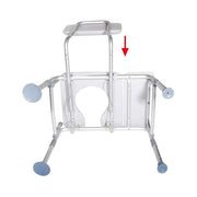 Drive Medical Combination Padded Seat Transfer Bench with Commode Opening - Gray - Senior.com Transfer Equipment