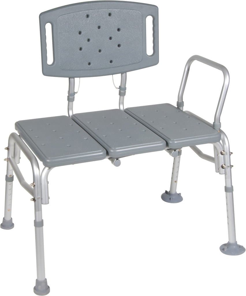 Drive Medical Heavy Duty Bariatric Plastic Seat Transfer Bench - Gray - Senior.com Transfer Equipment