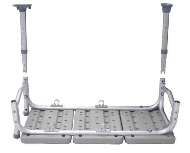 Drive Medical Plastic Tub Transfer Bench with Adjustable Backrest - Gray - Senior.com Transfer Equipment