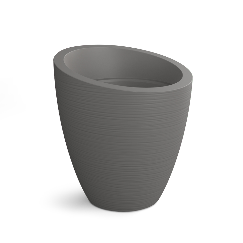 Mayne Modesto Round Planter with Sloped Top and Textured Finish - Senior.com Planters