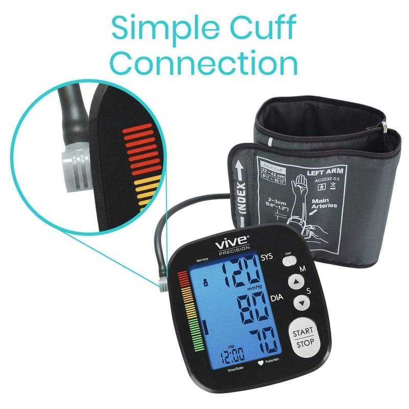 Vive Health Upper Arm Precision Blood Pressure Monitor with XL LCD Screen - Senior.com Blood Pressure Monitors