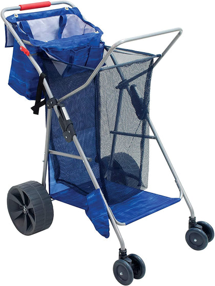 Rio Brands Beach Wonder Wheeler Deluxe Beach Utility Foldable Cart