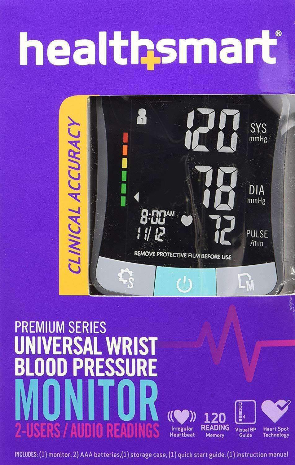 HealthSmart Premium Series Wrist Blood Pressure Monitor - LCD Screen