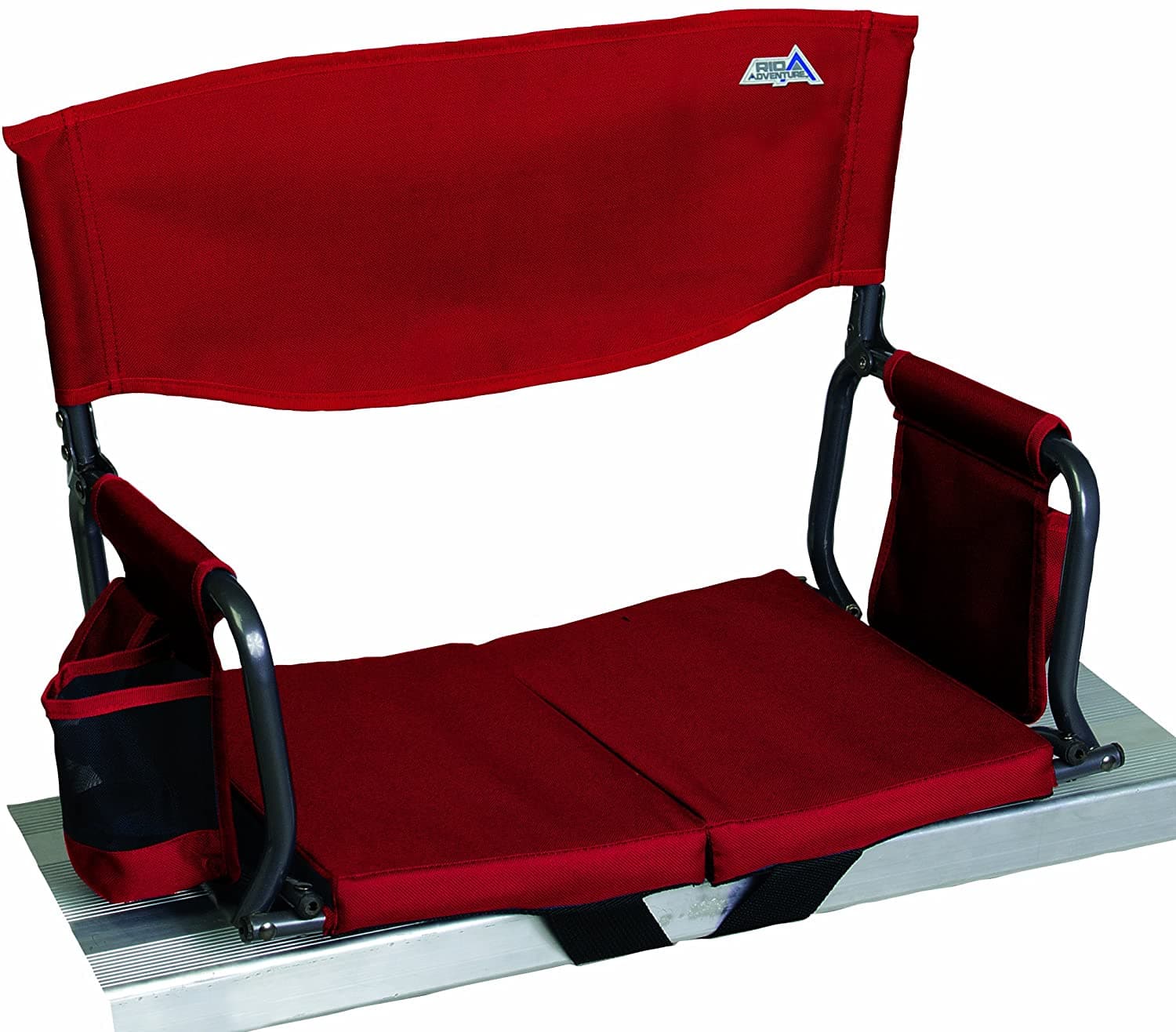 Home-Complete Stadium Seat Chair, 2 Pack- Bleacher Cushions with Padded Back Support, Armrests, 6 Reclining Positions and Portable Carry Straps