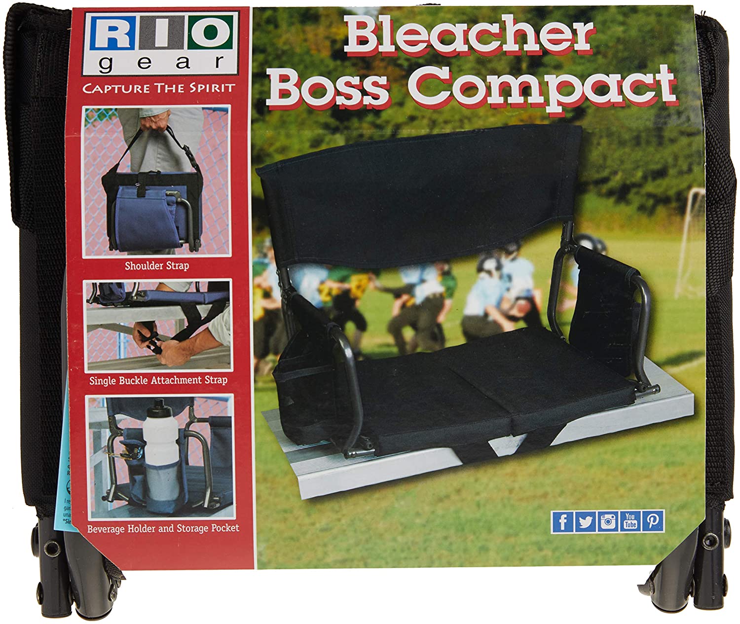 Stadium Boss Stadium Seat Reclining Bleacher Chair Folding - Orange
