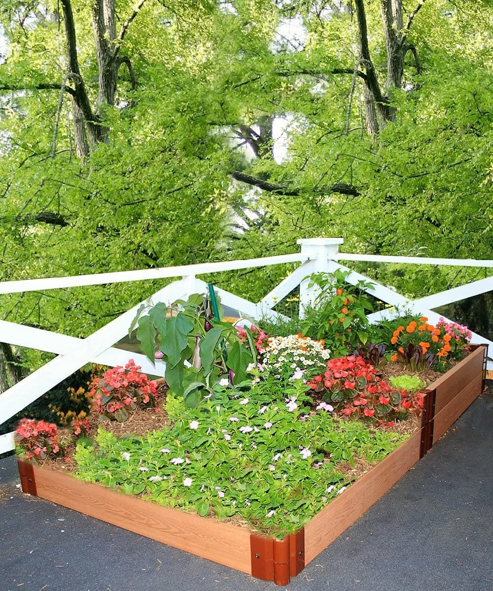 Frame It All Classic Sienna Raised Garden Bed Terraced 4' x 8' x 11” - Senior.com Raised Gardens