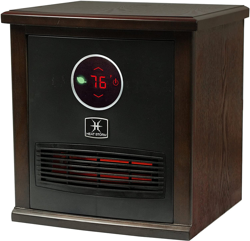 HeatStorm Preston Portable Infrared Quartz Space Heater - Dark Walnut