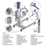 Arjo Maxi 500 Floor Lifter Patient Lift-  Manual DPS Powerbase - Senior.com Patient Lifts