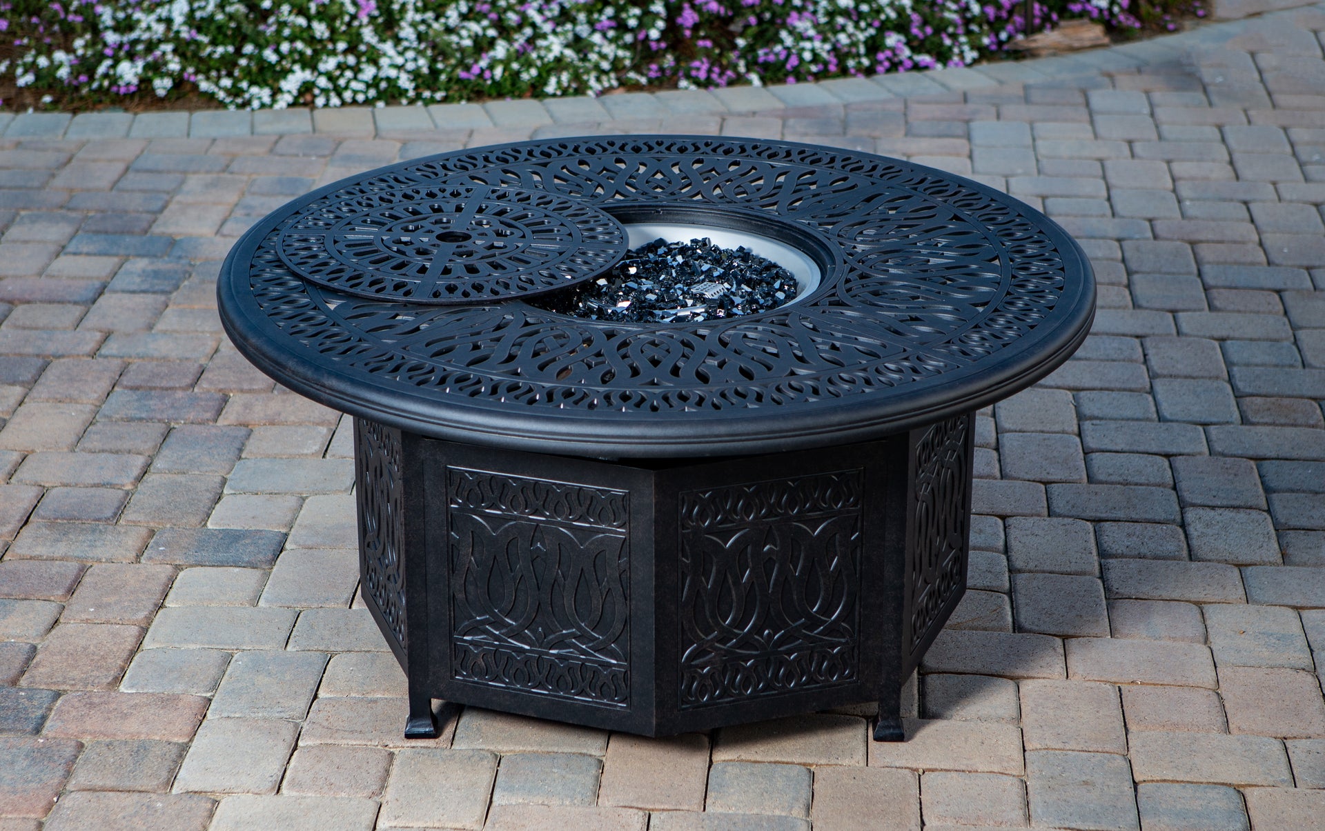 Comfort Care 52" Round Chat Fire Pit Table Weave with Burner Or Ice Bucket - Senior.com Fire Tables