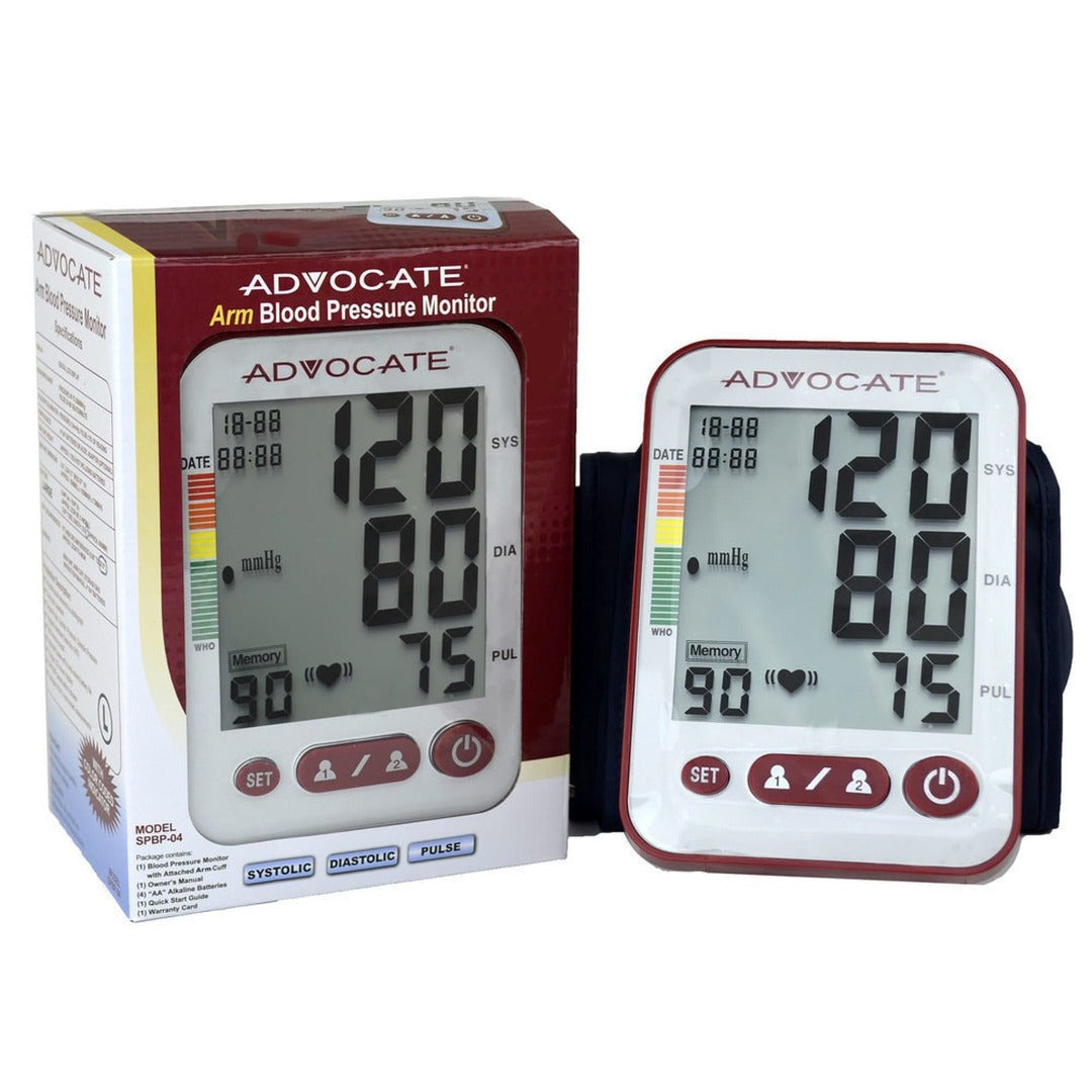 Advocate Upper Arm Automatic Blood Pressure Monitor - XL LCD Screen - Senior.com Blood Pressure Monitors
