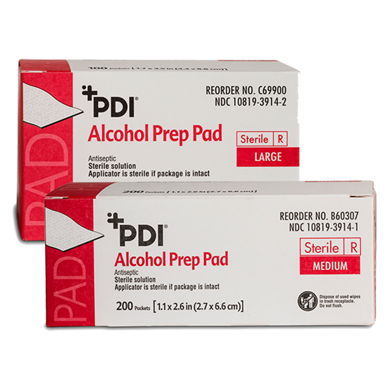 PDI Medium 70% Isopropyl Alcohol Prep Pads - Individually Wrapped box of 200 - Senior.com Alcohol Wipes